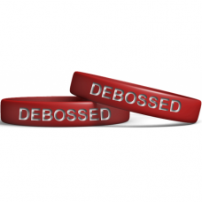 Red 13mm Debossed Wristband Manufacturer